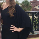 EXPRESS  Dress black Mini one shoulder long flutter sleeve Size Small Photo 0