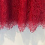 EXPRESS  red lace fairy skater tulle floral long sleeve dress size 10 Photo 10