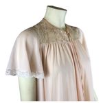 Vintage long nightgown in pink with lace & front tie closing size medium Photo 3