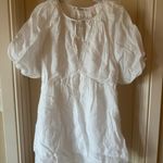 Frame Denim Eyelet Puff Sleeve White Mini Dress Photo 3