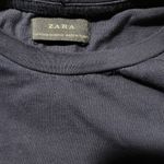 ZARA  Women's Navy Blue Short Sleeve T-Shirt Size Medium Red White Stripes Photo 1