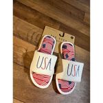 Rae Dunn  USA Flag Slippers Woman’s Size Small 5-6 NEW MSRP $38 Photo 2