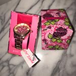 Betsey Johnson Betsy Johnson Pink Cheetah Gold Watch Photo 1