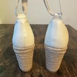 JustFab  Coast to Coast-E Tie Sandal Wedges, Flower / Eyelet, Cream 9 Photo 7