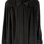 Miu Miu  blouse pleated front collar, button down back, Sz 38, New Photo 0