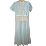 Vintage Pinehurst Lingerie Sheer Long Robe Dressing Gown Blue Size M Lace USA Size M Photo 1