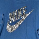 Nike  Womens L‎ Blue Rally Metallic Crewneck Tunic Sweater Sweatshirt Long Sleeve Photo 3