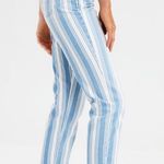 American Eagle Outfitters Blue Stripped Mom Jeans Photo 1