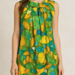 Handmade 1960s Floral Mod Shift Dress Yellow Green Retro  Boho Hippie M (10) Photo 0