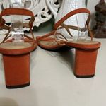 frame denim Frame Le Braxton Leather Heel Burnt Orange US 10 Strappy Sandal Fall Photo 12
