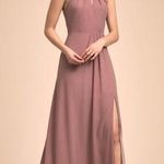 BHLDN   Macro Blush Pink Slit Maxi Gown Bridesmaid Dress Size Medium Photo 0
