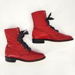 Justin Boots Vintage Justin Red Leather Lace-Up Boots Women’s 7.5B Photo 0