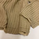 POL  Oversized Distressed Tan Knit Sweater Size M Fisherman Core Photo 3