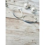 Job Lot of 9 Pairs of Earrings Silver Tone Pre Owned Earrings for Pierced Ears Photo 6