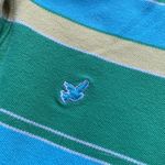 Old Navy y2k 2006 Rugby Stripe Polo Shirt Size Medium Green Yellow Blue Photo 3