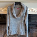 Merona Comfy Sweater Gray Sequin Collar Plunge Neck Roomy Womens Medium Photo 11