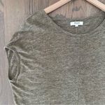 Madewell Cap Sleeve Miracle 100% Linen Tee B9155 in Heather Olive Green Small Photo 2
