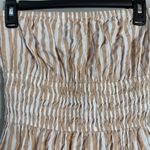 Topshop Textured Bandeau Beach Maxi Dress in Brown Stripe Women's 0-2 Seersucker Photo 9