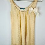 julie's closet Julie’s Closet Women’s Small Cream Sleeveless Tank Top Bow Accent Polka Dot Photo 1