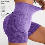 Boutique Purple Women's High-Waisted Workout Shorts Photo 1