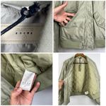 BLANK NYC Quilted Bomber Jacket Women’s M Green Snap Front Puffer Photo 6