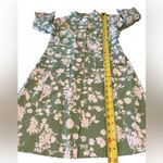 Loft By Ann Taylor Green Floral Linen Blend Trench Coat Pockets Womens Size 2 Photo 11