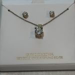 NWT Cubic Zirconiaia 18K Gold over sterling silver necklace and earrings set Photo 5