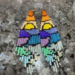 2/$29 or 3/$39 NWOT Multicolor Seed Beaded Fringe Chandelier Earrings Purple Photo 5