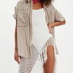 Free People #2 NWT Christopher Linen Shirt in Ivory Combo Photo 2