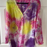 Joie  Hand Dyed Long Sleeve Beach Tunic Coverup Photo 0