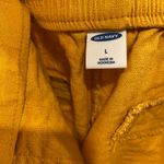 Old Navy Golden Mustard Yellow Linen Tie Waist Slouchy Shorts Photo 2