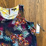 Relativity Women's XL Sleeveless Floral Print Hi-Low Hem Blouse Top Blue NWT Photo 3