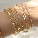 Gold Bracelets for Women, 14K Real Gold Jewelry Sets for Women Photo 5