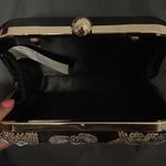 Frame Clutch Small-gold Bead Applique Jewel gold Metal  lift-clasp closure. Photo 3