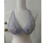 Forever 21 Lavender Floral Applique Underwire Bra 36C Coquette Girl Cozycore Photo 0