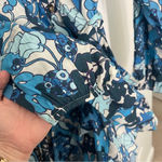 Rhode Emma Dress Woodstock Floral Blue Long Sleeve Dress Size L Photo 6
