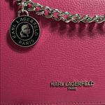 Karl Lagerfeld Lourdes Leather Plum Colored Crossbody Bag Photo 4