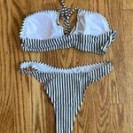 Nautical blue and white stripe halter bikini Size M Photo 2