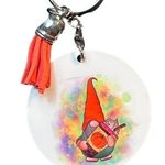Gnome Pumpkin Keychain With Orange Tassel New Photo 0