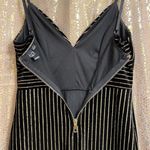 Windsor  black velvet and gold glitter pinstripe pencil dress, size S Photo 6