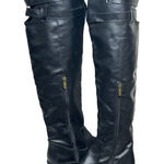 Libby Edelman  Over The Knee Black Riding Boot Size 8 Tall Zip Equestrian Style Photo 0