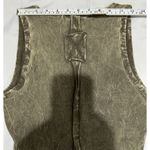 Zenana Outfitters Exposed Seam V-Neck Wide Strap Crop Tank Top Gray Acid Wash Woman Size S Photo 4