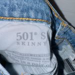 Levi's 501 Medium Wash Denim High Waisted Button Fly Raw Hem Skinny Jeans Photo 5