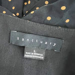 Sanctuary Black Brown Polka Dot Print Pattern Chiffon Belted Pullover Mini Dress Photo 1