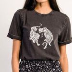 ABLE. Gloria Graphic Tee. Washed Black/White. XXL Black Photo 0