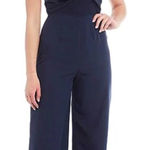 Gianni Bini Navy Blue Tie Front Spaghetti Strap Wide Leg Jumpsuit Size 10 New Photo 0