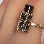14KT 10.15 CARAT GENUINE TIGERS EYE SOLID GOLD VINTAGE RING W/ REMOVABLE GEM Photo 10