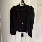 Alix of Bohemia Annabel Ebony Eyelet Shirt Black Long Sleeve Button Up Photo 1