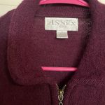 Womens Casual Corner Annex Petite Full Zip 100% Wool Sweater Maroon Size Small Red Photo 1