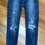 American Eagle Highest‎ Rise Jeggings Dark Wash Distressed Ripped Jeans Womens 4 Blue Photo 0